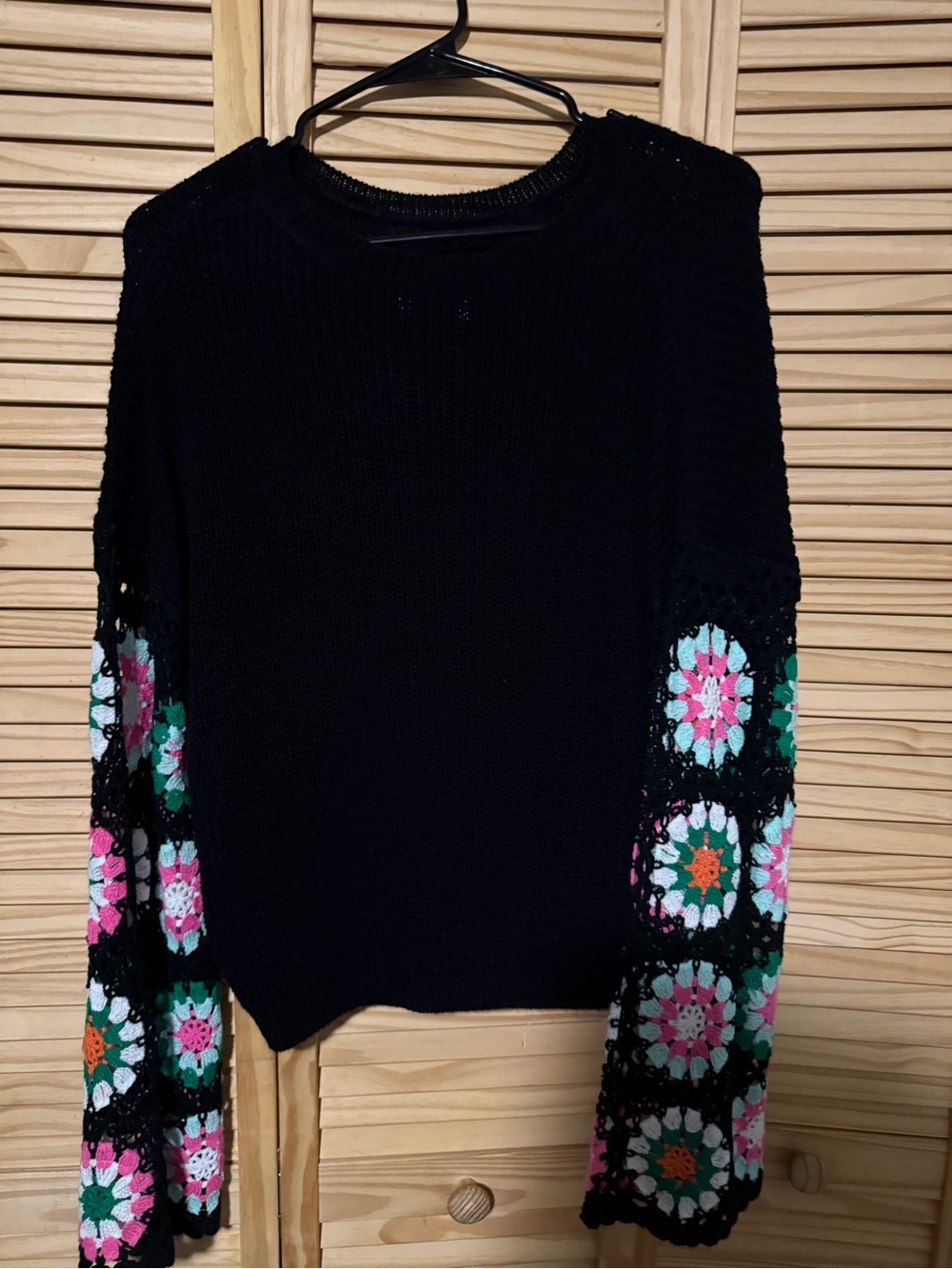 Pink Lily Black & Floral sweater